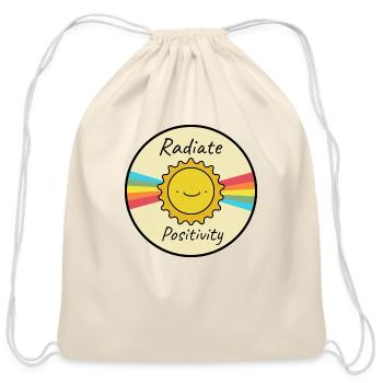 T D Radiate Positivity - Cotton Drawstring Bag - natural - Front