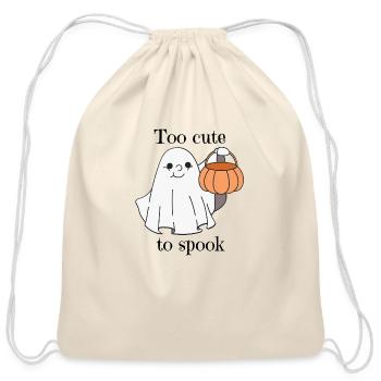 Cute ghost - Cotton Drawstring Bag - natural - Front