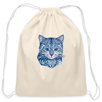 A beautiful, small blue cat. Innovative and fresh - Cotton Drawstring Bag - natural - Front