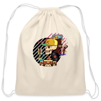Give Me a Device Cuz I Need Music - Cotton Drawstring Bag - natural - Front
