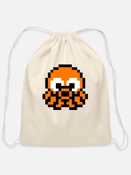 octopus - Cotton Drawstring Bag - natural
