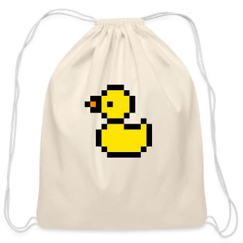 duck - Cotton Drawstring Bag - natural - Front