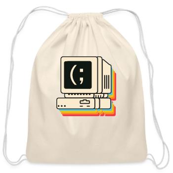 Retro Computer Colorful - Cotton Drawstring Bag - natural - Front