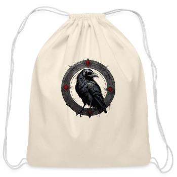 Raven - Cotton Drawstring Bag - natural - Front