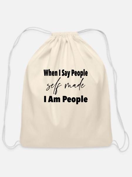 Self made - Cotton Drawstring Bag - natural