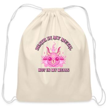 Death In My Metal Not In My Meals Vegan Metalhead - Cotton Drawstring Bag - natural - Front