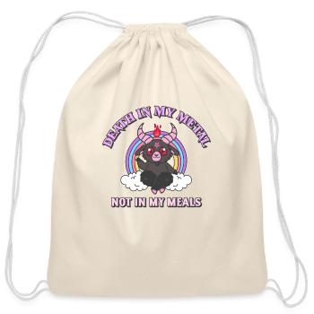 Death In My Metal Not In My Meals Vegan Metalhead - Cotton Drawstring Bag - natural - Front