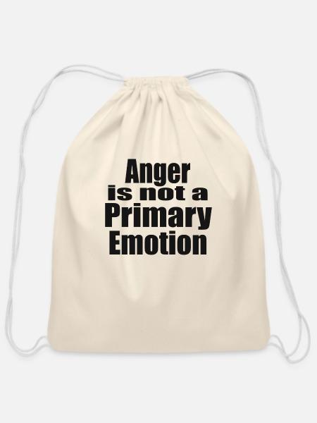 Anger - Cotton Drawstring Bag - natural