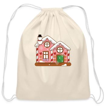 Bread house - Cotton Drawstring Bag - natural - Front
