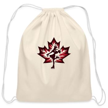 canadian mom model 2 - Cotton Drawstring Bag - natural - Front