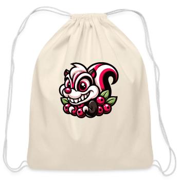 Berry Bounce - Cranberrycore Skunk Frolic - Cotton Drawstring Bag - natural - Front