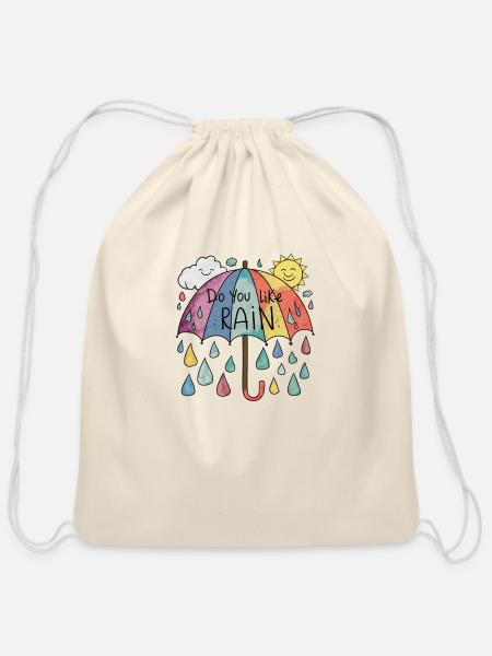 Do you like rain - Cotton Drawstring Bag - natural