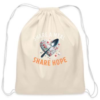Share a Meal, Share Hope T-shirt - Cotton Drawstring Bag - natural - Front