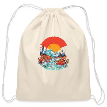 Colorado Scenic Adventure T-Shirt - Cotton Drawstring Bag - natural - Front