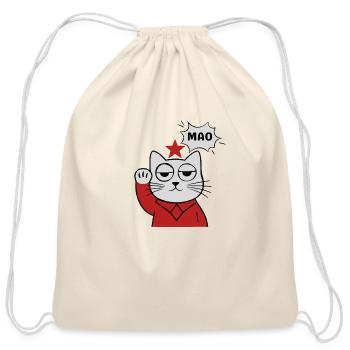 Communist Cats Of East Berlin - Cat Lover Gift! - Cotton Drawstring Bag - natural - Front