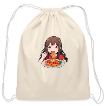 Delicious Spaghetti Feast - Cozy Meal Art - Cotton Drawstring Bag - natural - Front