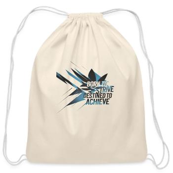 Strive to Achieve - Cotton Drawstring Bag - natural - Front