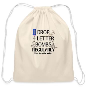 BLUE COLLAR WORKER SWEAR SHIRT FUNNY T-SHIRT - Cotton Drawstring Bag - natural - Front