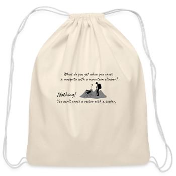 Mosquito mountain climber math science joke g84 - Cotton Drawstring Bag - natural - Front