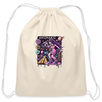 Anunakiz Ancient Cosmic Anunnaki Graffiti Skater - Cotton Drawstring Bag - natural - Front