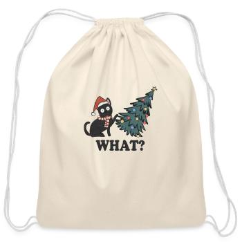 BLACK CAT WHAT CHRISTMAS - Cotton Drawstring Bag - natural - Front