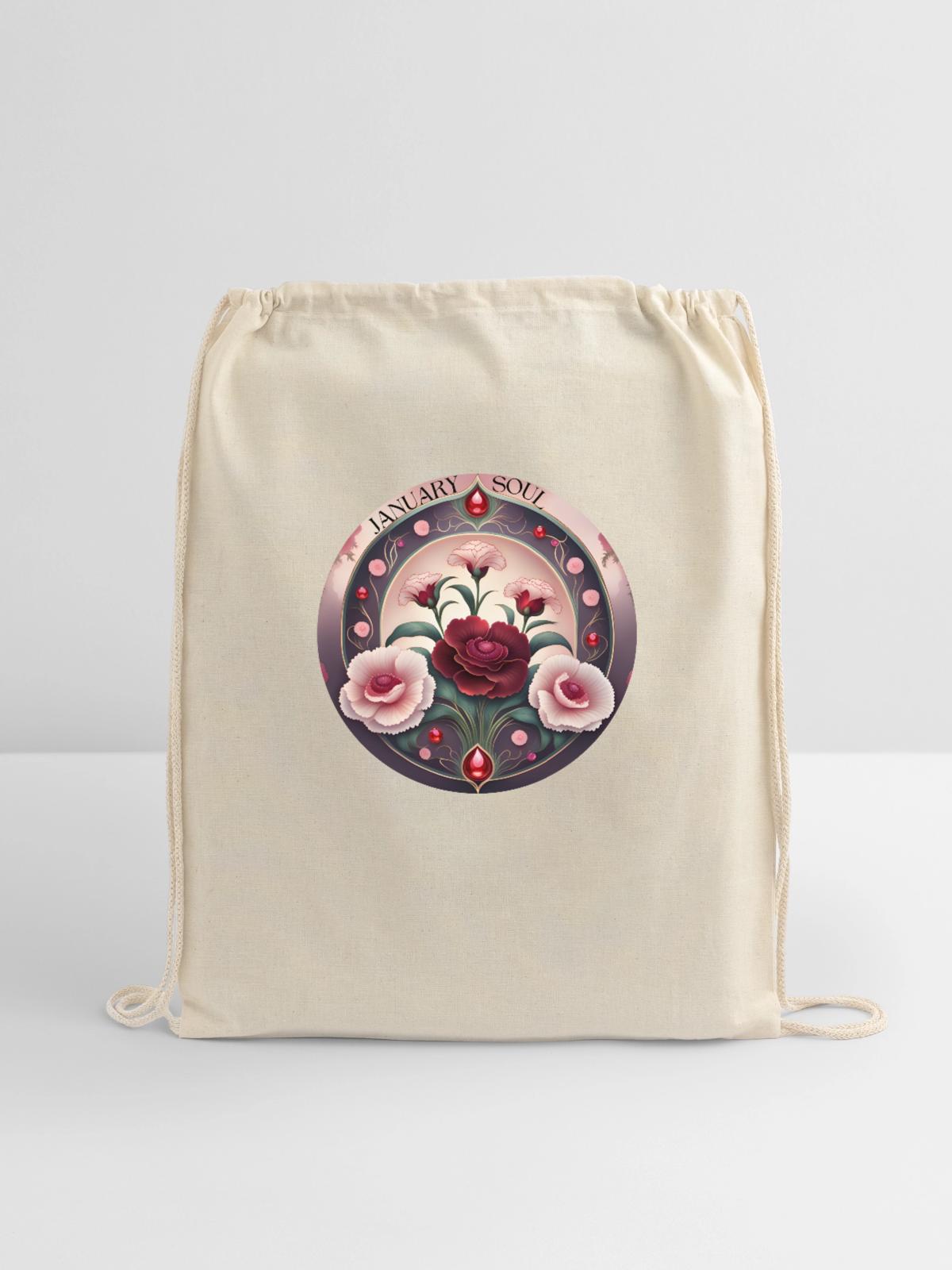 January Soul - Cotton Drawstring Bag - natural - Front