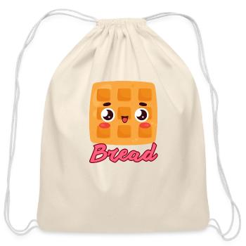 Cute Bread - Cotton Drawstring Bag - natural - Front