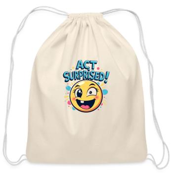 Surprise Revelations Funny T-Shirt - Cotton Drawstring Bag - natural - Front