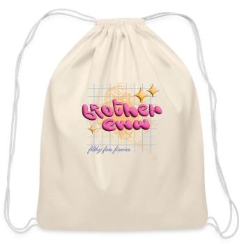Brother Eww Bubble Design - Cotton Drawstring Bag - natural - Front