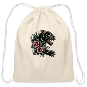 Black Panther Flash Tattoo - Cotton Drawstring Bag - natural - Front