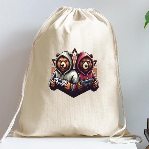 2 grizzlies gamer bears - Cotton Drawstring Bag