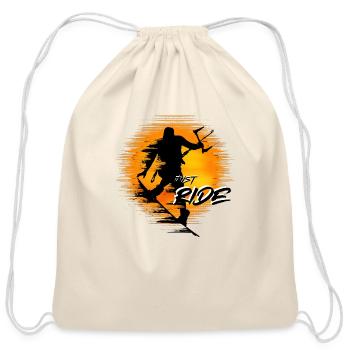Kitesurfing - Just Ride - Kitesurf - Kite - Cotton Drawstring Bag - natural - Front