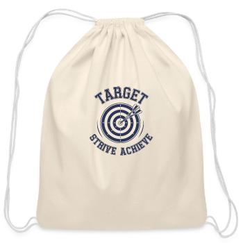 target strive achieve - Cotton Drawstring Bag - natural - Front