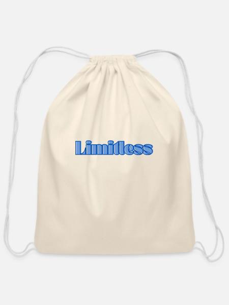 Limitless Typography Art - Cotton Drawstring Bag - natural