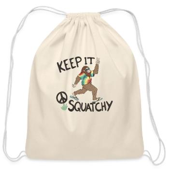 Retro Sasquatch Peace Vibes - Cotton Drawstring Bag - natural - Front
