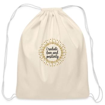 Radiate Positivity - Cotton Drawstring Bag - natural - Front