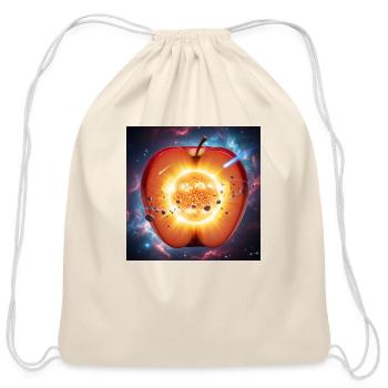 Cosmic Core Apple - Cotton Drawstring Bag - natural - Front
