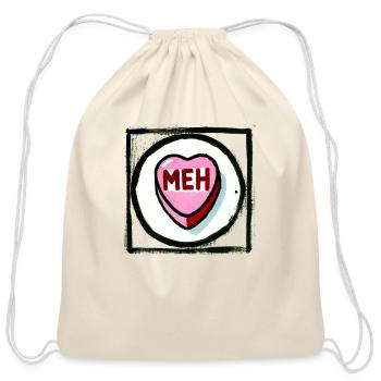 Meh Candy Heart Valentine - Cotton Drawstring Bag - natural - Front