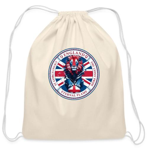 England Lion Emblem T Shirt, Flag Pride Gift - Cotton Drawstring Bag
