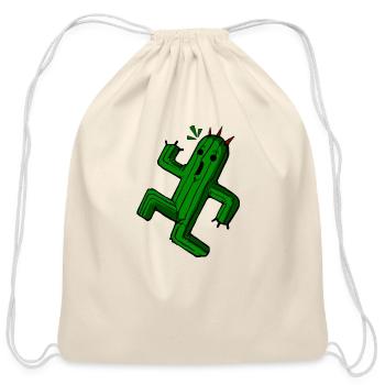 surprise its a cactuar - Cotton Drawstring Bag - natural - Front