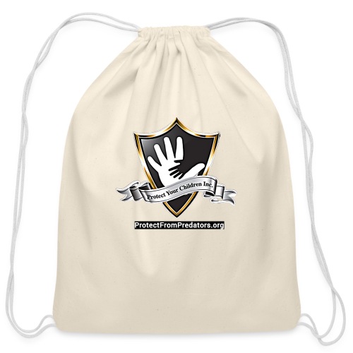 Protect Your Children Inc Shield and Website - Cotton Drawstring Bag