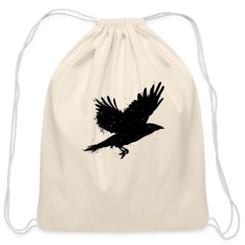 Grunge Raven - Cotton Drawstring Bag - natural - Front