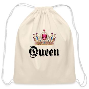 Queen - Cotton Drawstring Bag - natural - Front