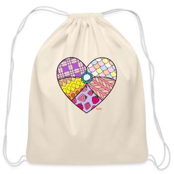 Heart No. 1 - Cool Design - Cotton Drawstring Bag - natural - Front