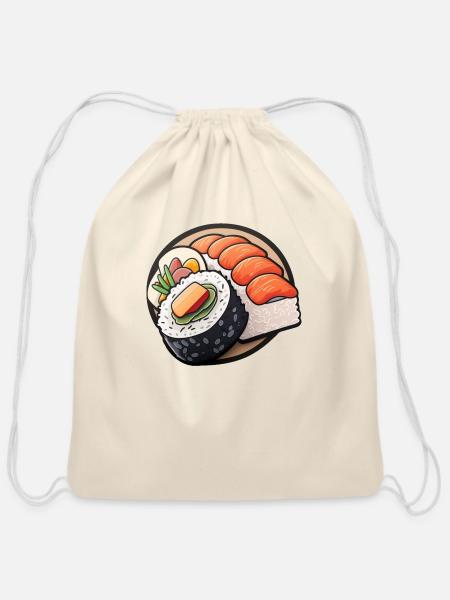 Colourful sushi - Cotton Drawstring Bag - natural