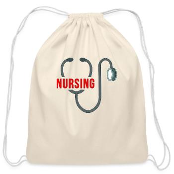 Stethoscope Nursing - Cotton Drawstring Bag - natural - Front