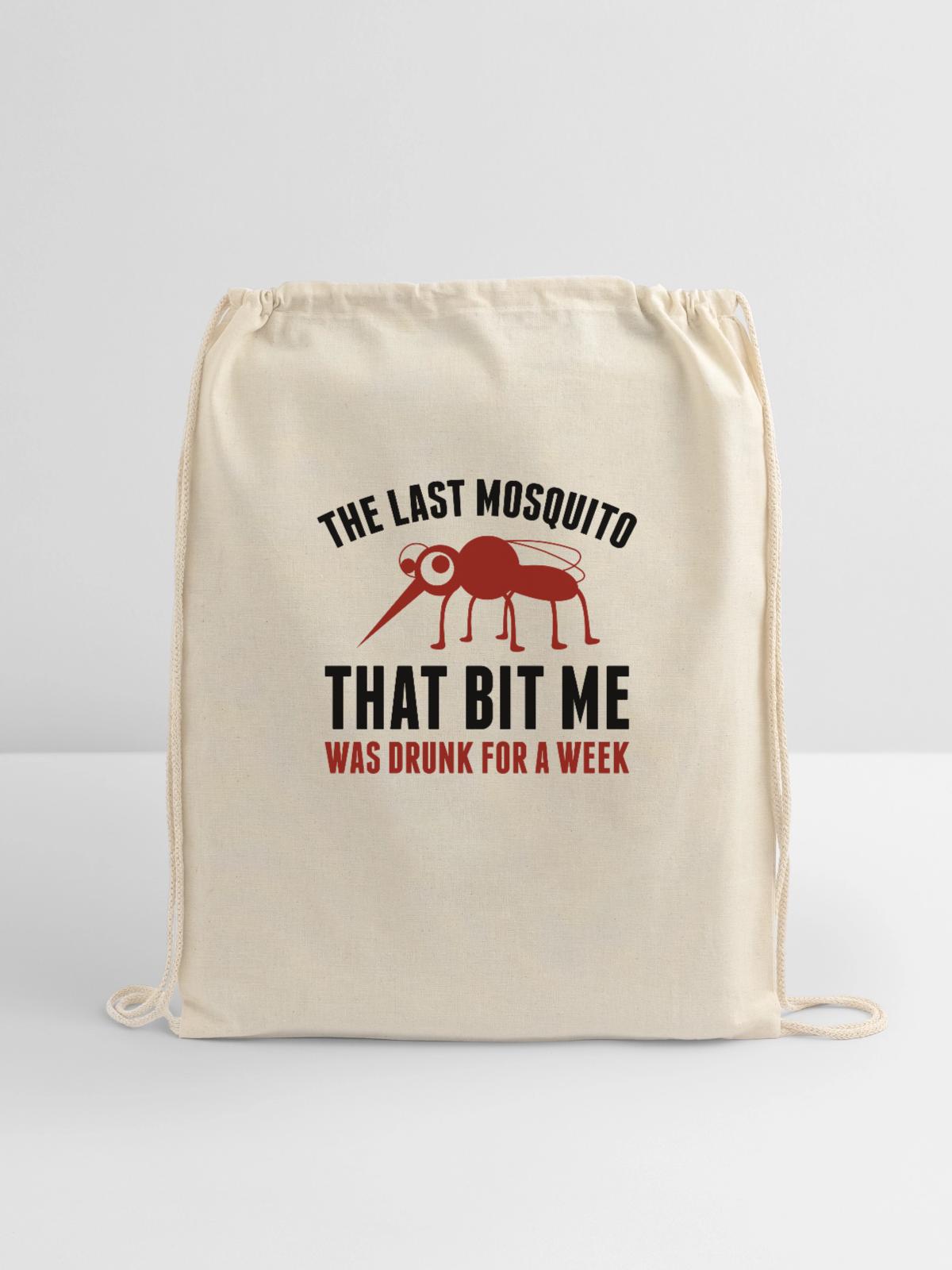 Drunk Mosquito - Cotton Drawstring Bag - natural - Front