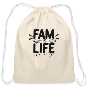 Fam is Life - Cotton Drawstring Bag - natural - Front