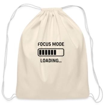 Focus Mode Loading – Productivity & Motivation Des - Cotton Drawstring Bag - natural - Front