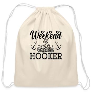 Weekend Hooker - Cotton Drawstring Bag - natural - Front